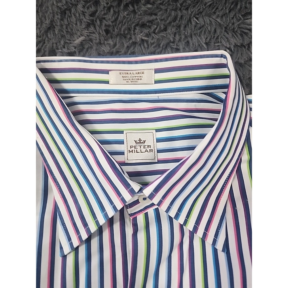 Peter Millar Xl Mens Button Down‎ Long Sleeve Striped Shirt0 - Picture 2 of 11